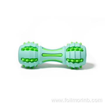 Teeth cleaning dog chew toy with bell inside